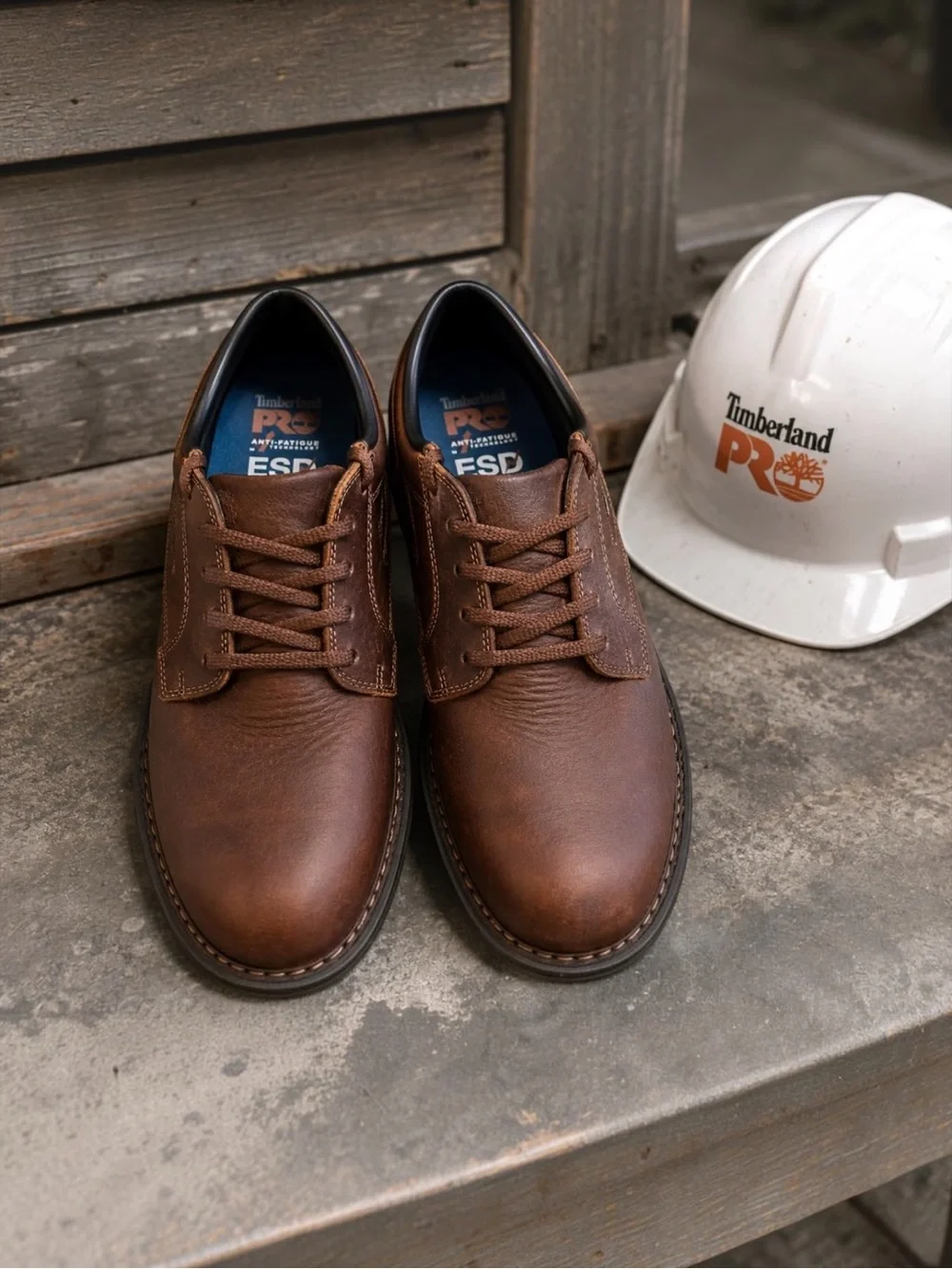 Timberland PRO SD35 Safety Shoes Brown Leather Men’s 8.5W ESD New